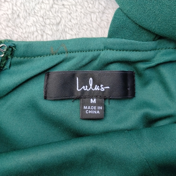 Lulu's Romantic Destiny Emerald Green Square Neck Trumpet Maxi Dress Size Medium - Picture 7 of 11